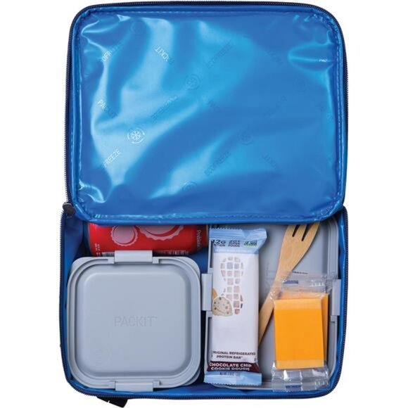 Freezable Insulated Lunch Box Cooler Bag with Built In Ice Packs for Work School - Picture 5 of 7